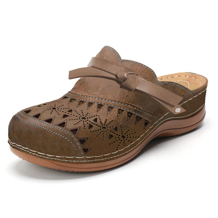 Damen Bequeme Perforierte Clog-Mules mit Knotenriemen und ergonomischem Komfortfußbett – Lioré