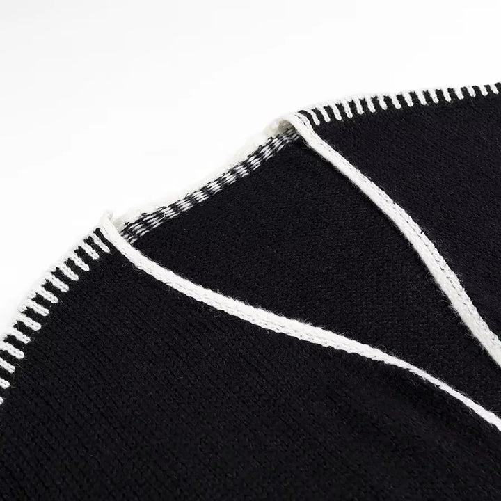 Damen nan oversized Strickcardigan mit kontrastziernähten und offener Front Echo Archiv