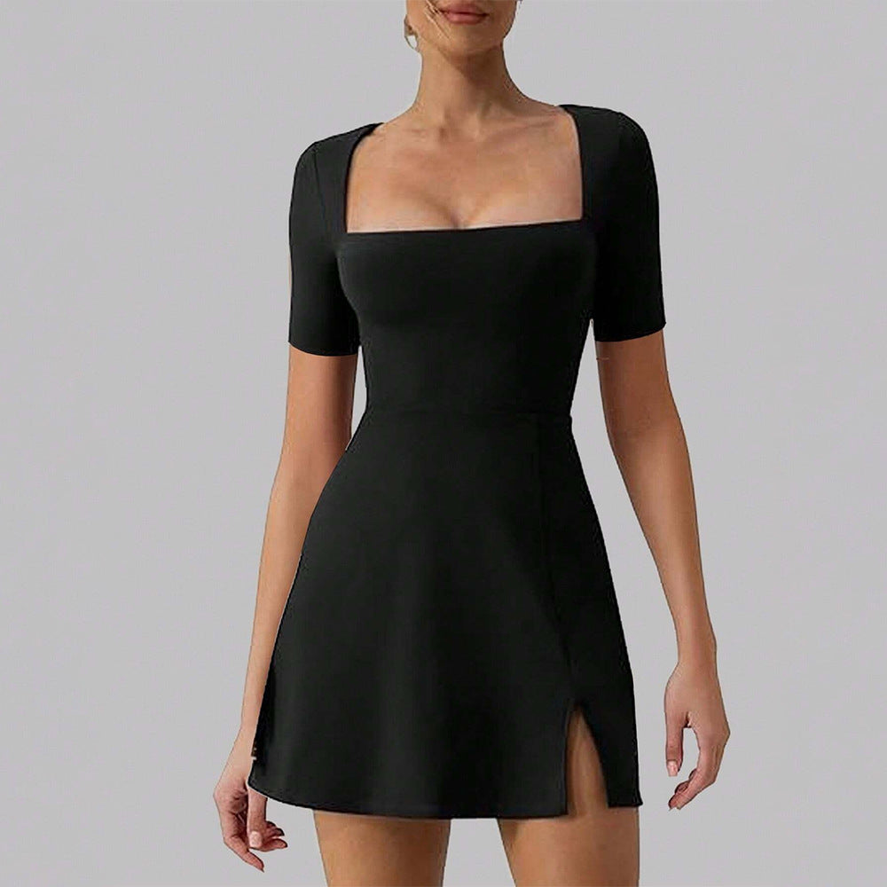 Damen Kurzkleid mit Quadrat-Ausschnitt und schwingendem Rock Echo Archiv