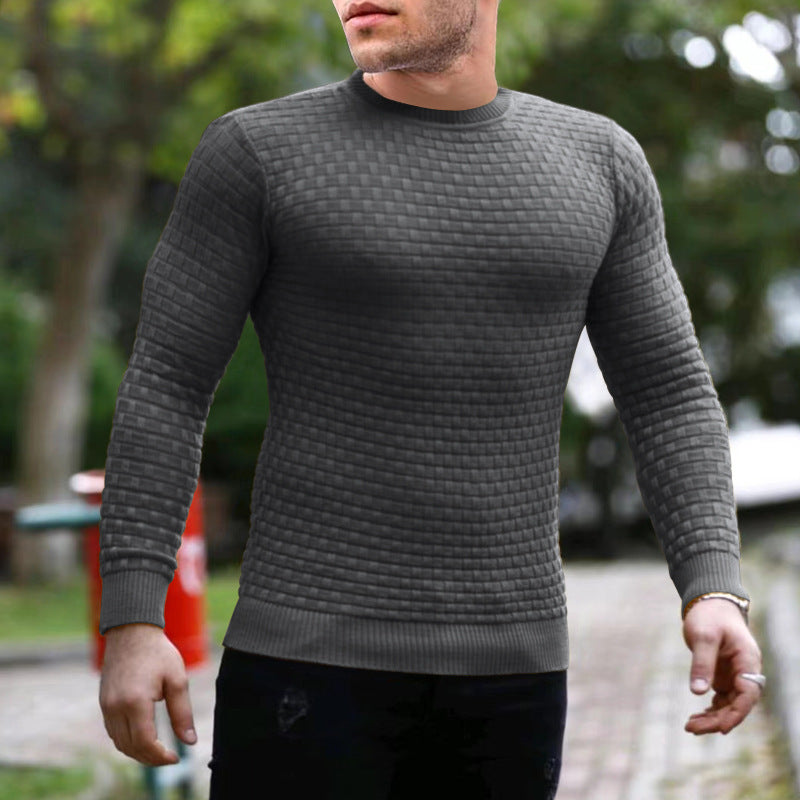 Herren Strukturierter Langarmpullover Echoarchiv