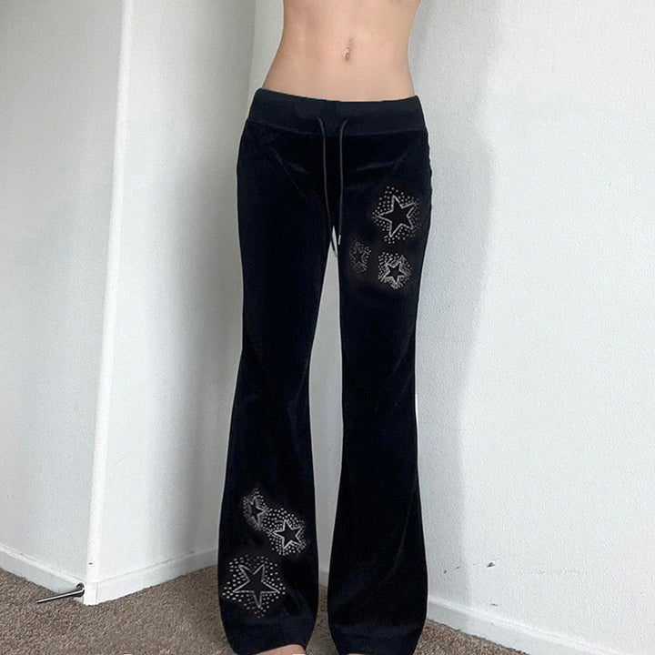 Damen Flare Jogginghose mit funkelnden Sternenapplikationen Echo Archiv