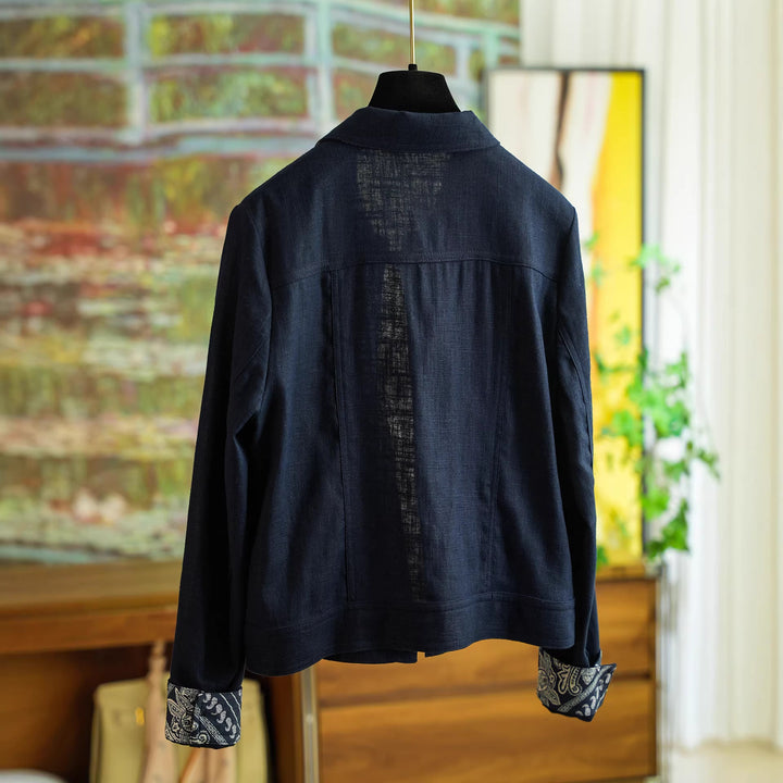Damen Modische Baumwolljacke mit asymmetrischem Kragen Echoarchiv