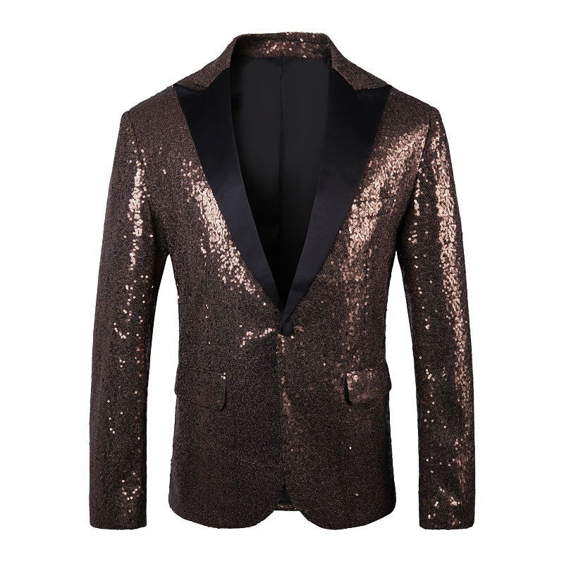 Herren Glänzender Pailletten Blazer Echoarchiv