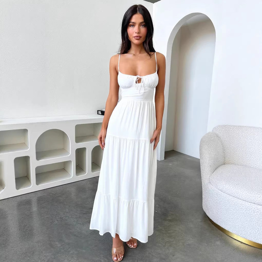 Damen Maxi-Kleid mit verspielt besonderem Ausschnitt und fließendem Stoff Echo Archiv