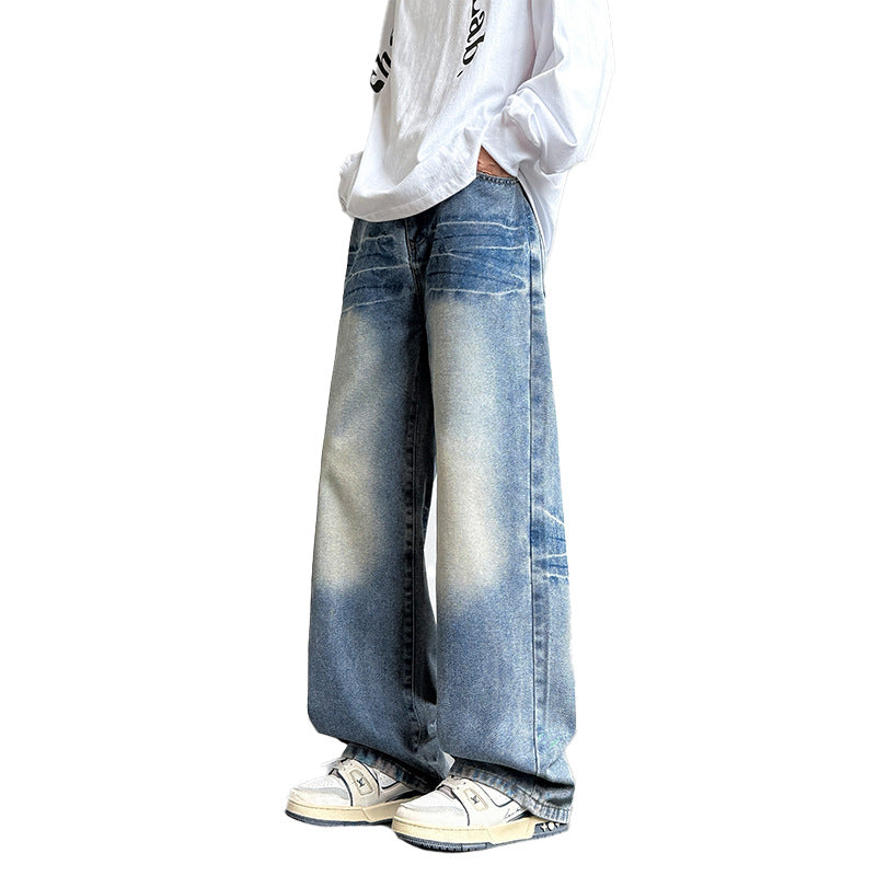 Herren weite Denim-Jeans mit einzigartiger Waschung Echoarchiv