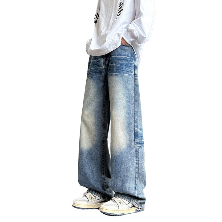 Herren weite Denim-Jeans mit einzigartiger Waschung Echoarchiv