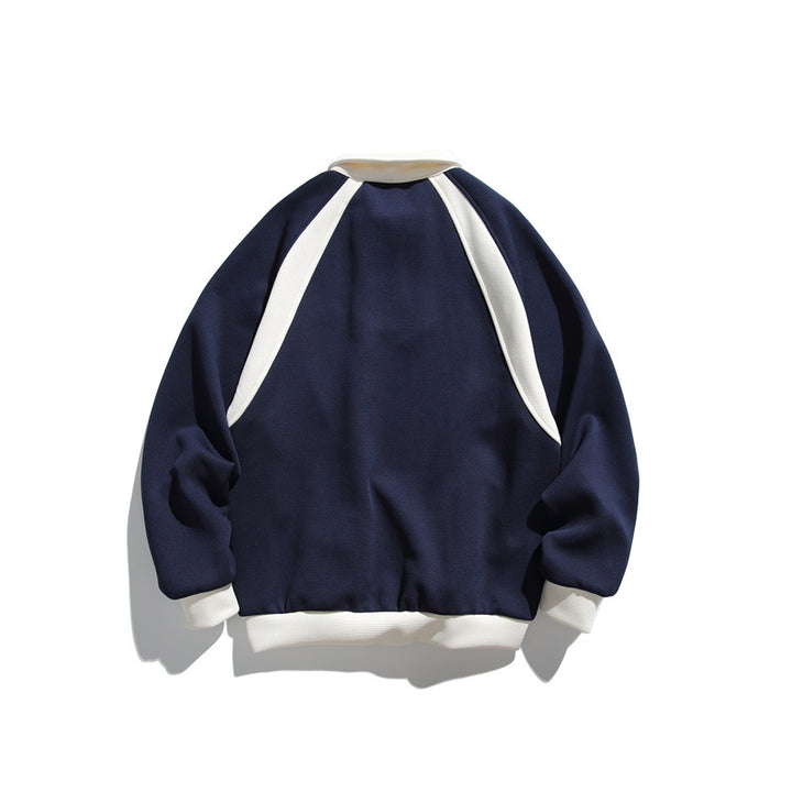 Unisex Oversize Halfzip-Sweatshirt mit kontrastierendem Hemdkragen und Raglanärmeln Echoarchiv