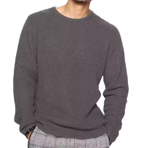 Herren Strukturierter Pullover mit Rundhalsausschnitt Echoarchiv