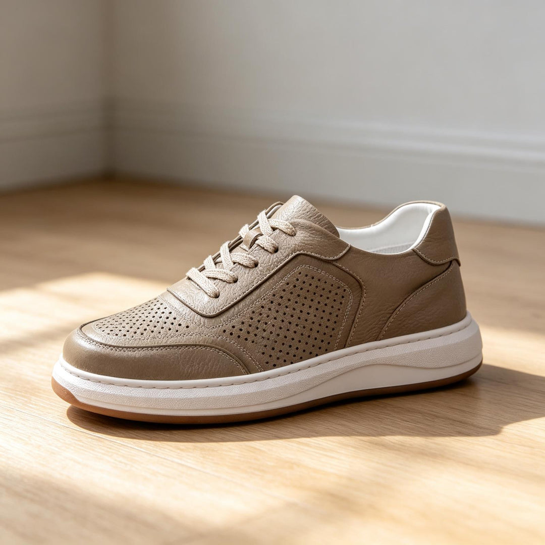 Herren Komfortable Leder Sneakers Echoarchiv