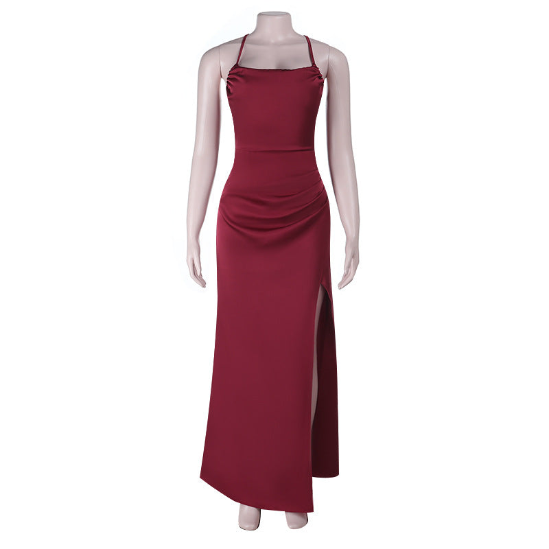 Damen Elegantes Maxikleid mit raffiniertem Schlitz und glattem Obermaterial Echo Archiv
