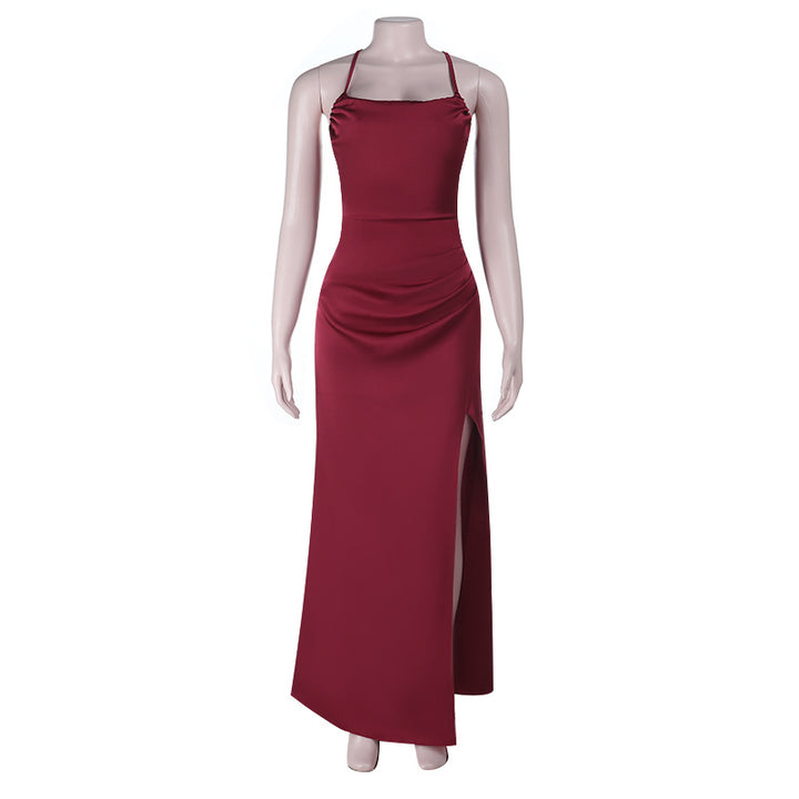 Damen Elegantes Maxikleid mit raffiniertem Schlitz und glattem Obermaterial Echo Archiv