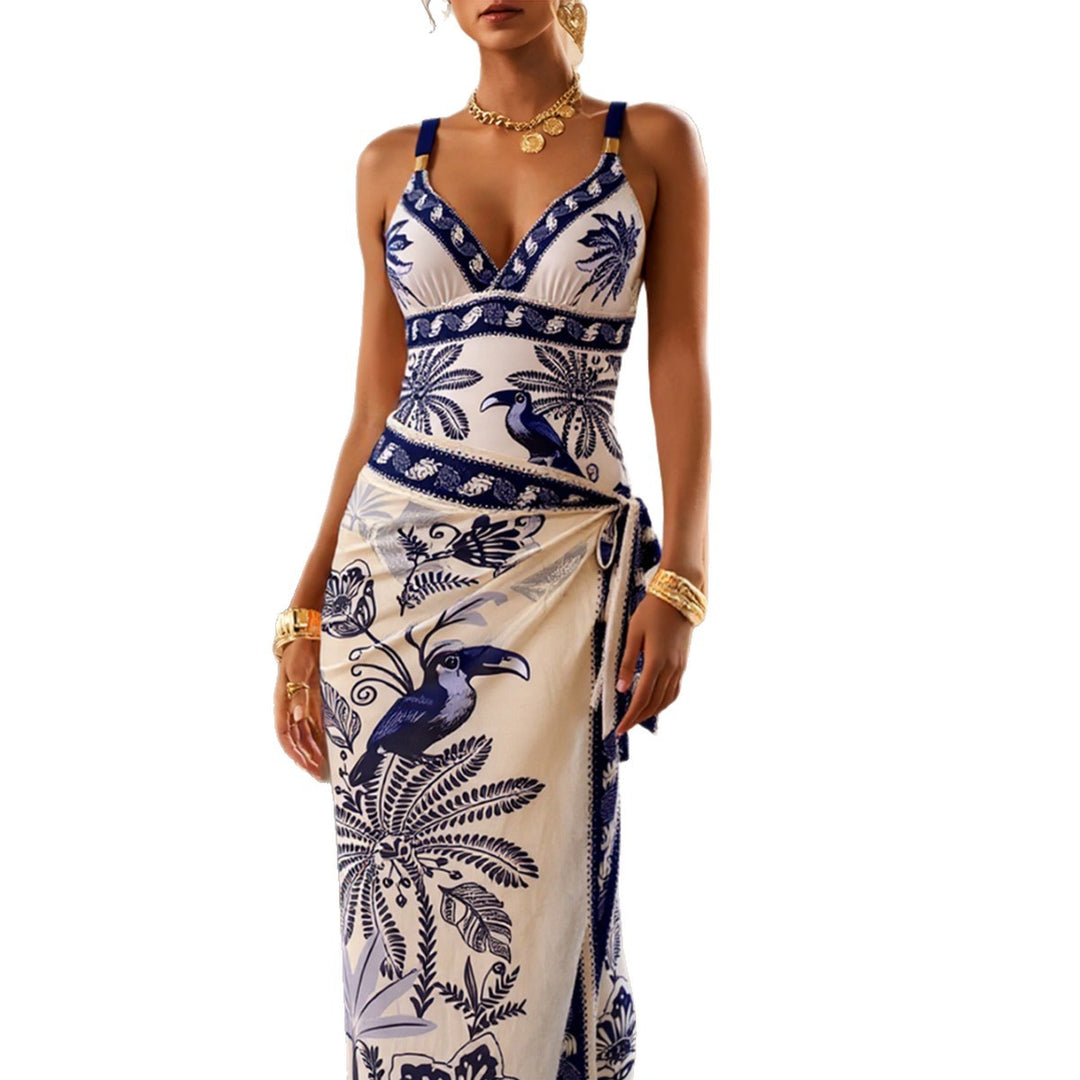 Damen Elegantes Strandkleid mit dekorativem Wickelrock Echo Archiv