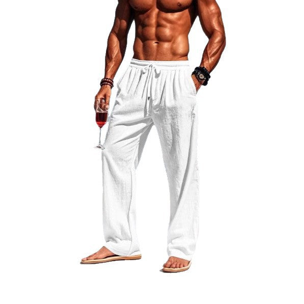 Herren lässige Strandhose mit elastischem Bund und seitlichen Taschen Echoarchiv