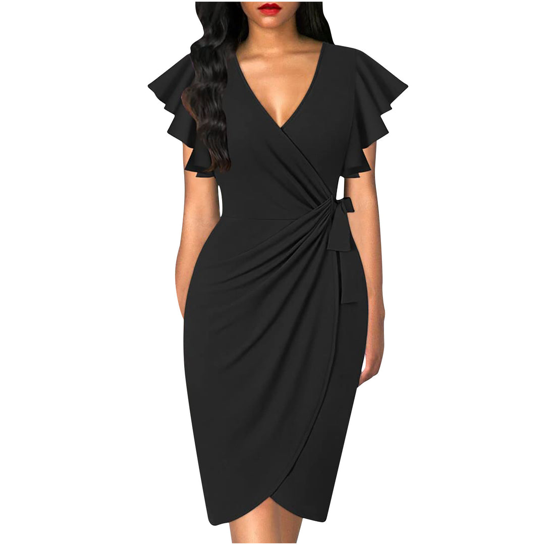 Damen Wickelkleid mit Rüschendetails und elastischem Tailleneinsatz Echo Archiv