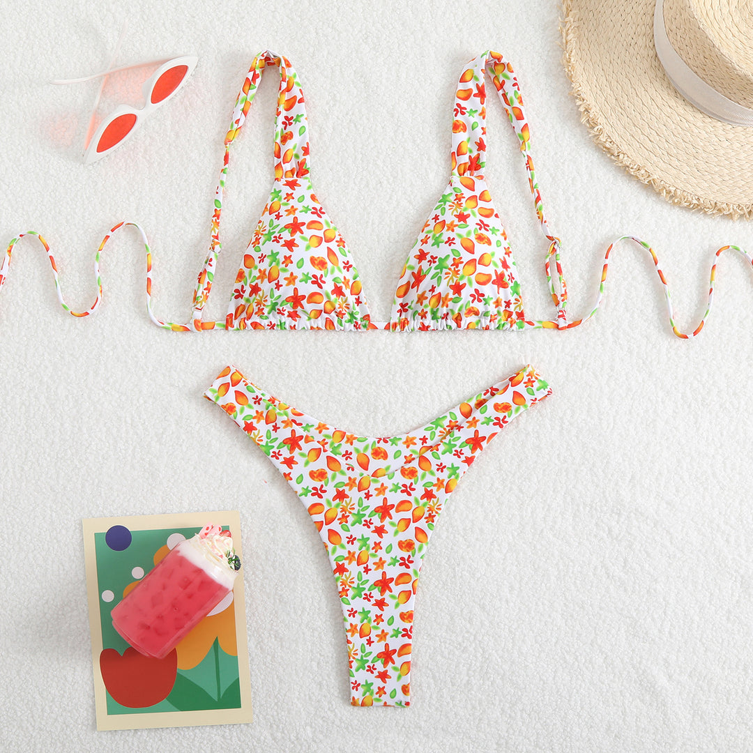 Damen Triangel-Bikini-Set mit verstellbaren Trägern und trendigem Muster Echo Archiv