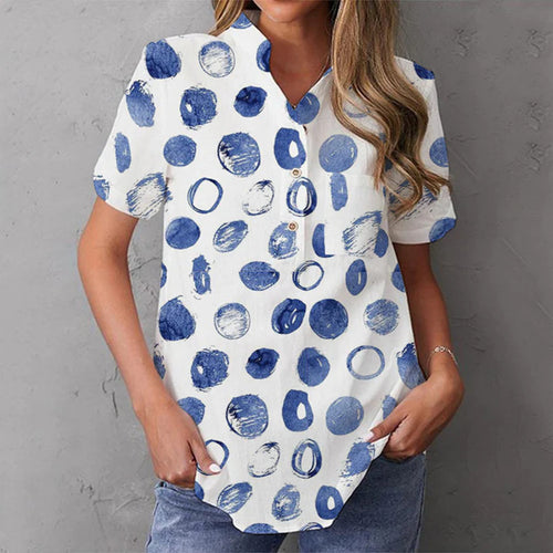 Damen elegante und florale Bluse mit Knopfdetail Echo Archiv
