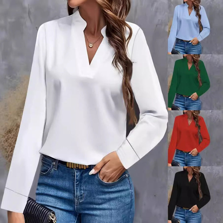 Damen Bluse mit Stehkragen und langen Ärmeln Echoarchiv