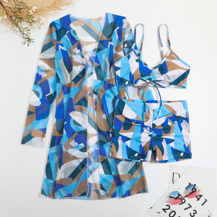 Damen Strandset mit floralem Kimono und Crop-Top Echo Archiv