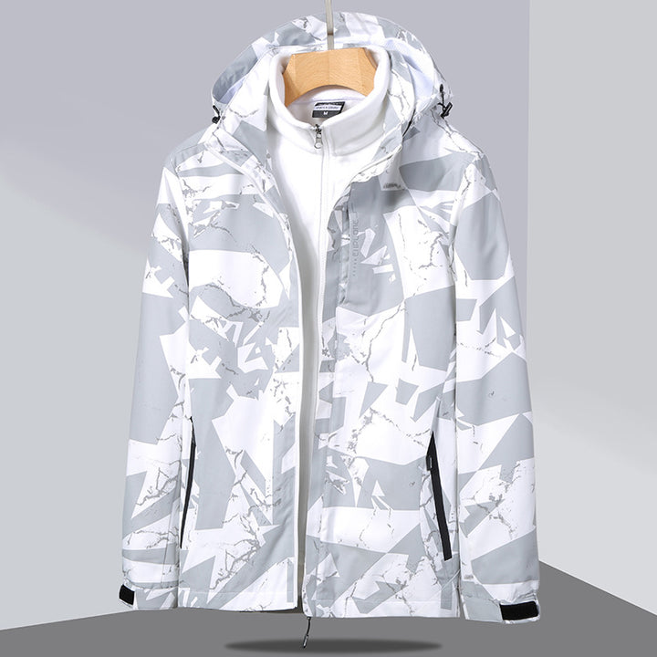 Damen zweilagige Softshelljacke mit abnehmbarer Fleece-Innenjacke und Kapuze Echo Archiv