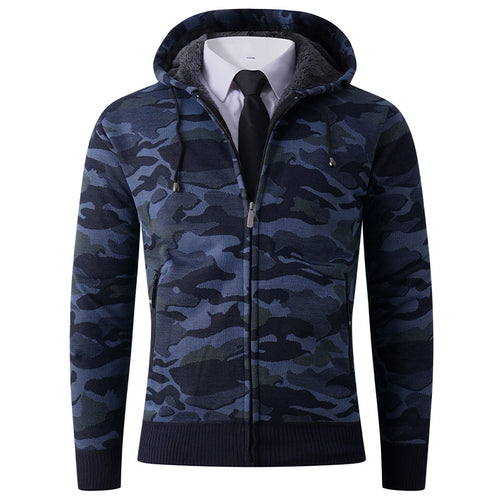 Herren modischer Hoodie mit gefütterter Kapuze und kräftigem Camouflage-Muster Echoarchiv