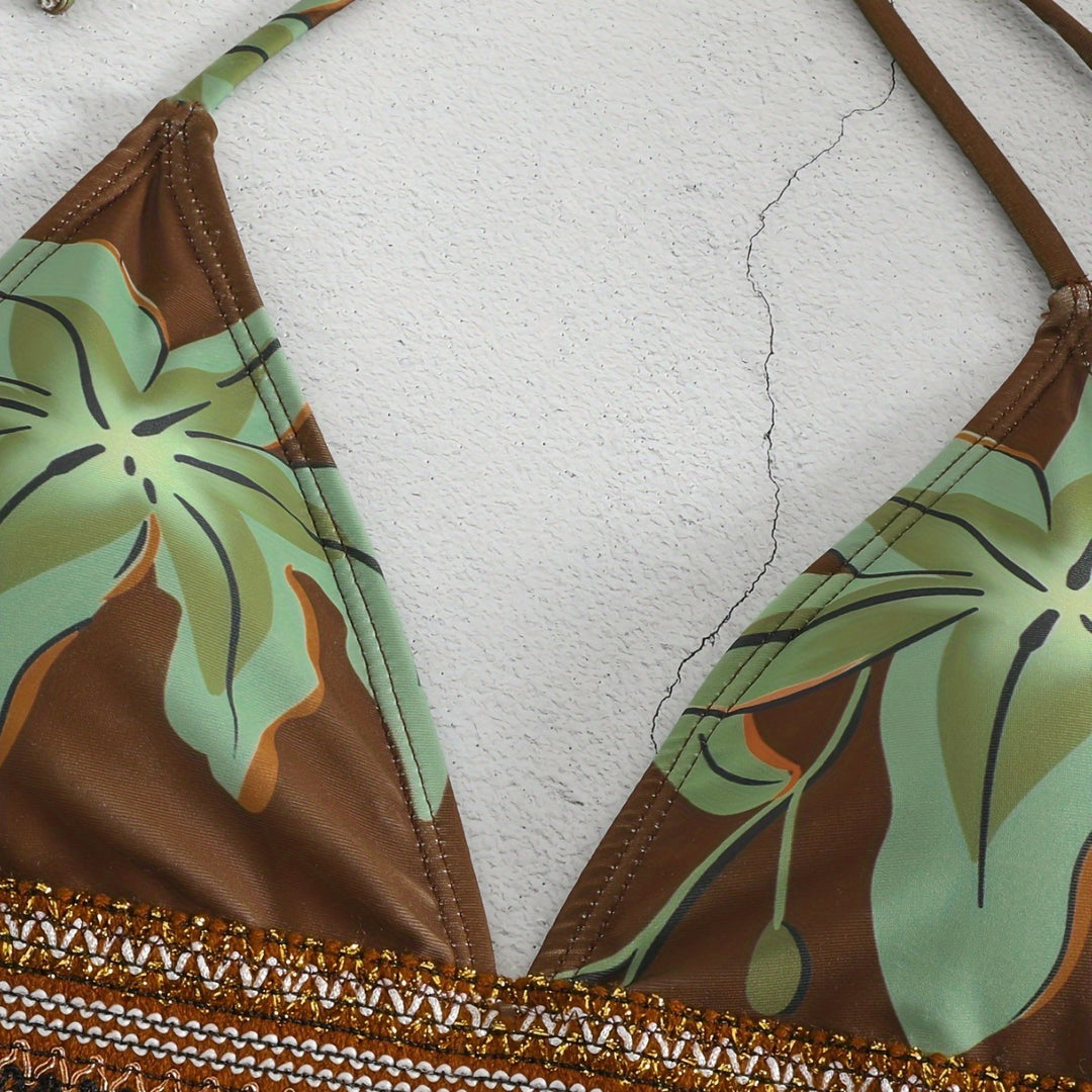 Damen Triangel-Bikini mit floralem Muster und komfortablem Tragekomfort Echo Archiv
