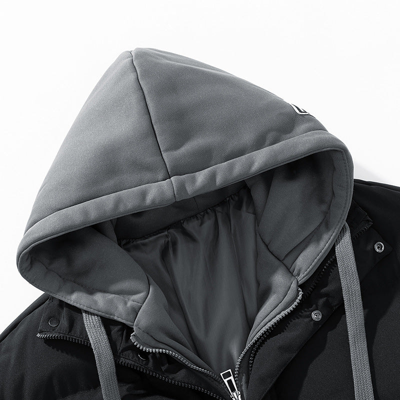 Herren isolierte Steppjacke mit verstellbarer Kapuze und elastischen Bündchen Echoarchiv