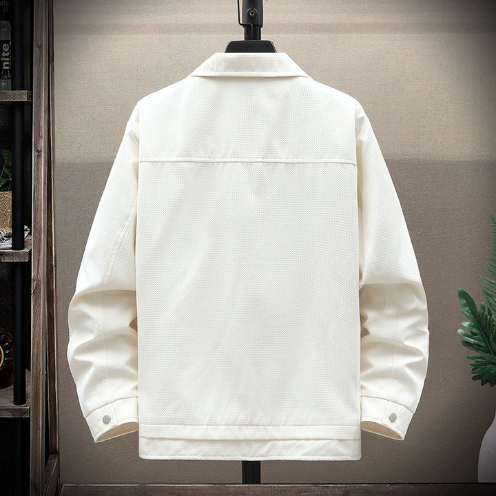 Herren Texturiertes Overshirt im Boxy‑Cut mit Druckknopfleiste & Pattentaschen Echoarchiv