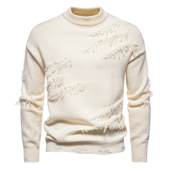 Herren modischer Rollkragenpullover mit distressed Details Echoarchiv