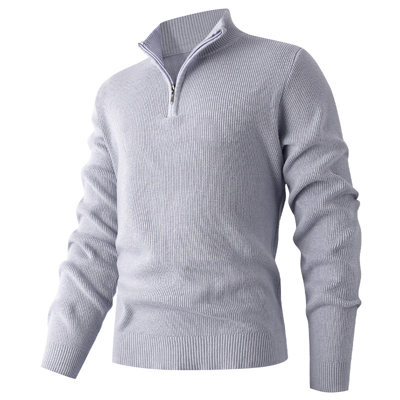 Herren leichter Stehkragenpullover mit Reißverschluss Echoarchiv