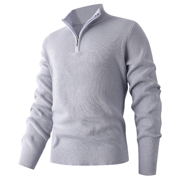 Herren leichter Stehkragenpullover mit Reißverschluss Echoarchiv