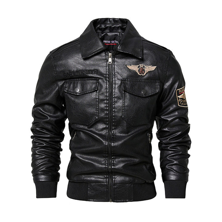 Herren Lässige Kunstlederjacke mit weichem Teddyfutter Echo Archiv