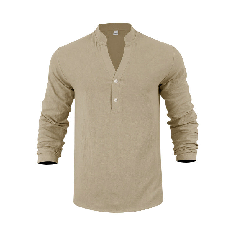 Herren Langarm-Henley-Shirt mit praktischem Knopfdesign und lässiger Passform Echoarchiv