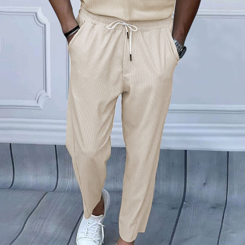Herren lässige Chino-Hose mit elastischem Bund und seitlichen Taschen Echoarchiv