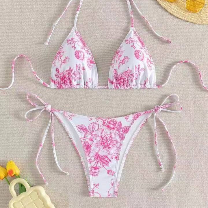 Damen Triangel-Bikini-Set mit zarten Blumenmotiven Echo Archiv
