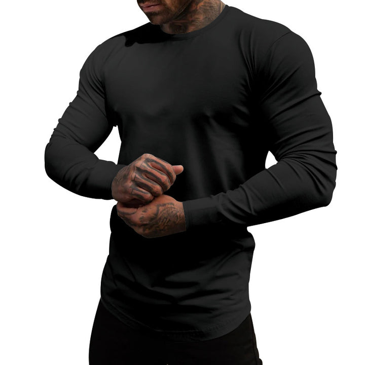 Herren langärmliges T-Shirt aus Baumwollmischung mit elastischem Schnitt und feuchtigkeitstransportierender Technologie Echoarchiv