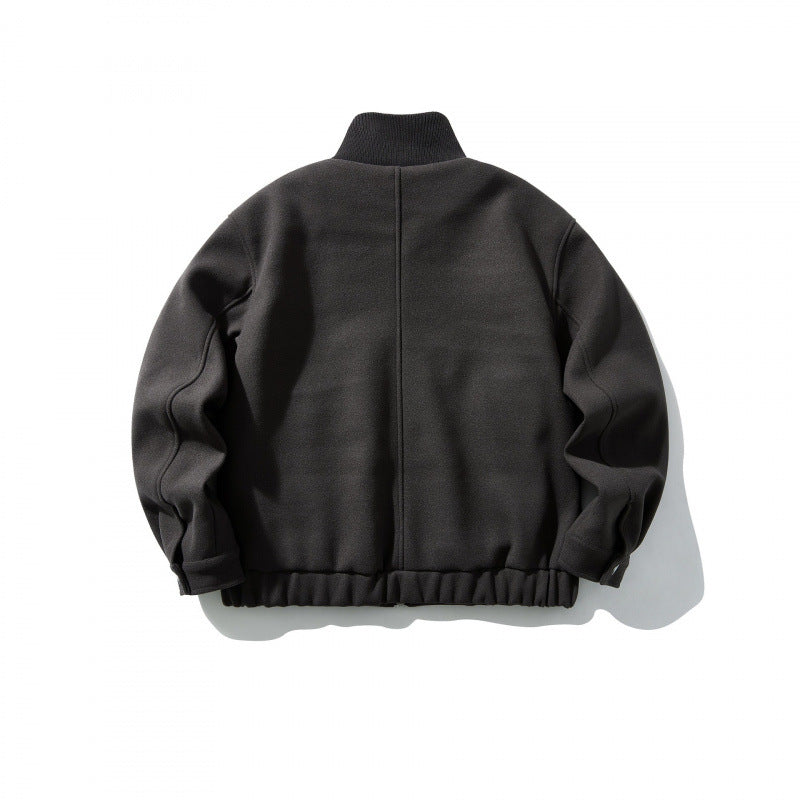 Unisex Boxy-Wollmix-Blouson mit Stehkragen und Elastiksaum Echo Archiv