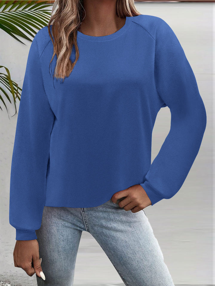 Damen Freizeit Rundhalsausschnitt Sweatshirt mit Raglanärmeln und elastischen Bündchen Echoarchiv