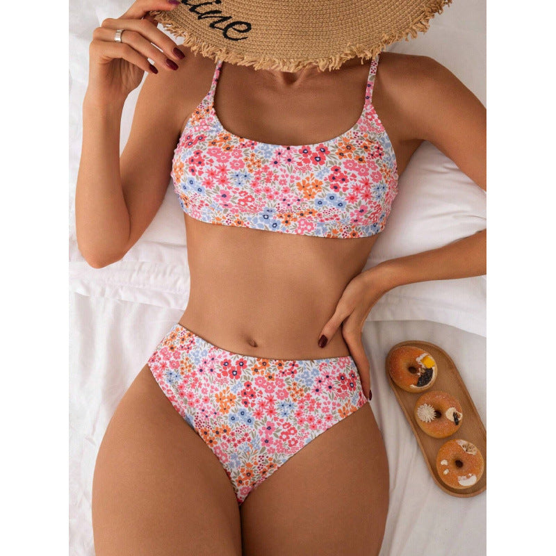 Damen High-Waist Bikini-Set mit floralem Design und komfortablen Trägern Echo Archiv