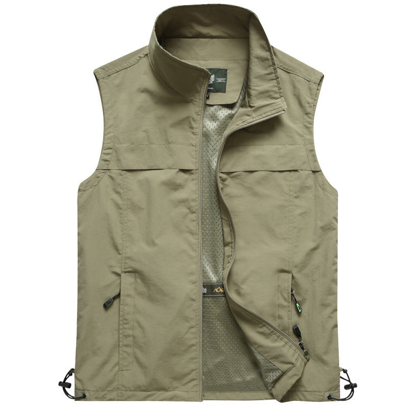 Herren leichte multifunktionale Utility-Weste mit Mesh-Futter und verstellbarem Saum Echoarchiv