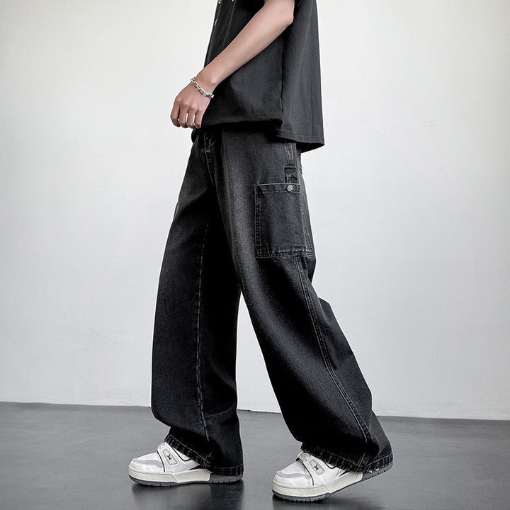 Herren lässige Cargo-Jeans mit weiten Beinen und praktischen Seitentaschen Echoarchiv