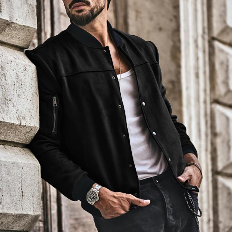 Herren sportliche Collegejacke mit seitlichen Reißverschlusstaschen Echoarchiv