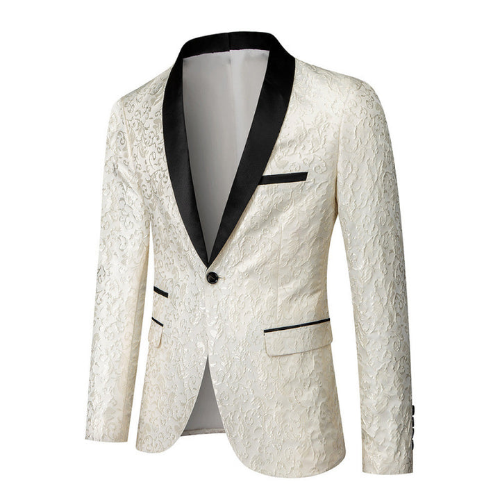 Herren Extravaganter Smokingblazer mit floralem Jacquard-Muster Echoarchiv
