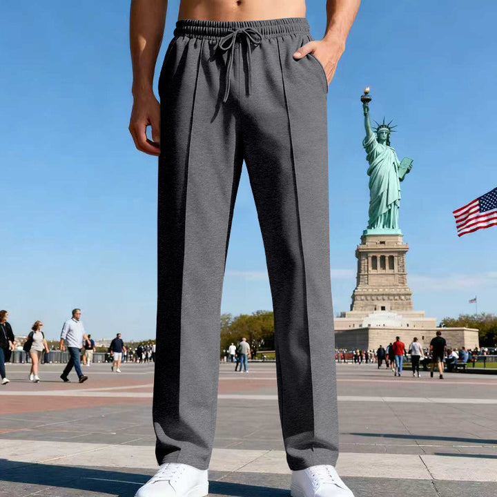 Herren nan elegante Sweathose mit Bügelfalte geradem Bein und Tunnelzug Echo Archiv