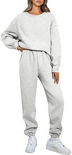 Damen Relaxed-Loungewear-Set mit Oversize Rundhals-Sweatshirt und taillierter High-Waist Jogginghose aus French Terry – Avérine