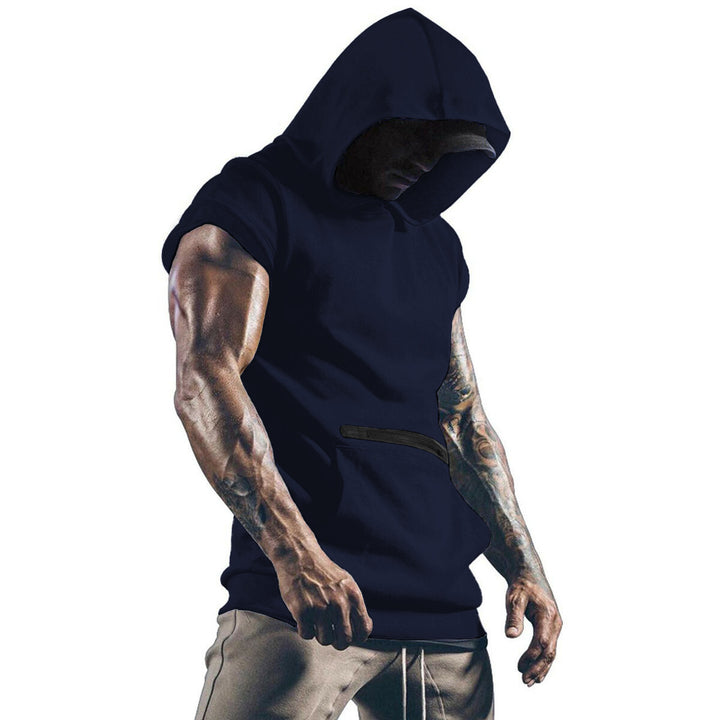 Herren ärmelloses Hoodie-Shirt mit praktischer Kängurutasche und stylischem Design Echoarchiv