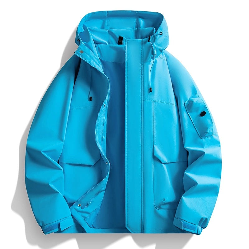 Herren Wasserdichte Kapuzenjacke im Utility-Stil mit verschweißten Nähten und verdecktem Reißverschluss Echo Archiv