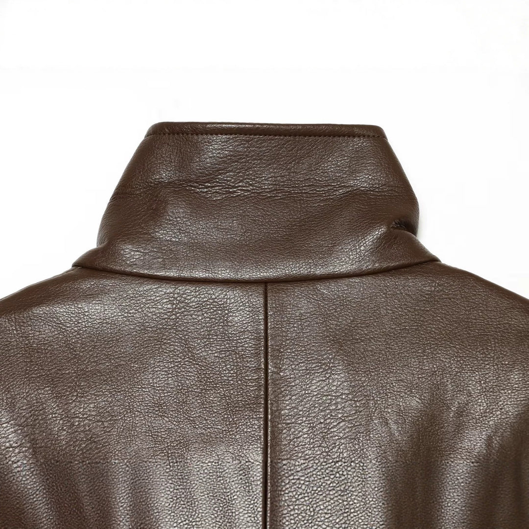 Damen Kurzes Biker‑Blouson in Lederoptik mit hohem Funnelkragen Echoarchiv