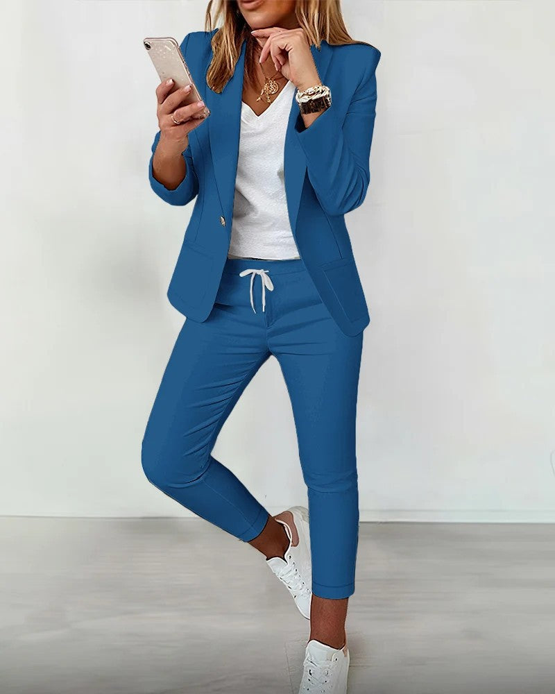 Damen Elegantes Blazer-Set mit bequemen Jogginghose Echo Archiv