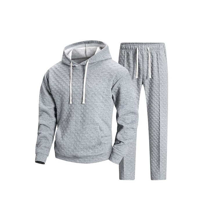 Herren Gesteppter Hoodie- und Jogginghose-Set mit Kapuze, Kängurutasche & elastischem Bund Echoarchiv