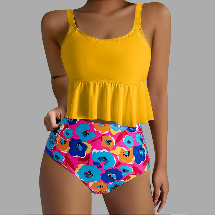 Damen Tankini-Set mit floralen Akzenten und Rüschen Echo Archiv